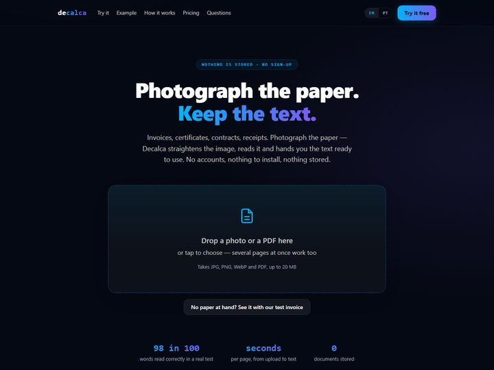 Decalca — a site we designed and shipped end to end