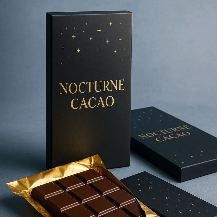 Nocturne Cacao — premium chocolate packaging
